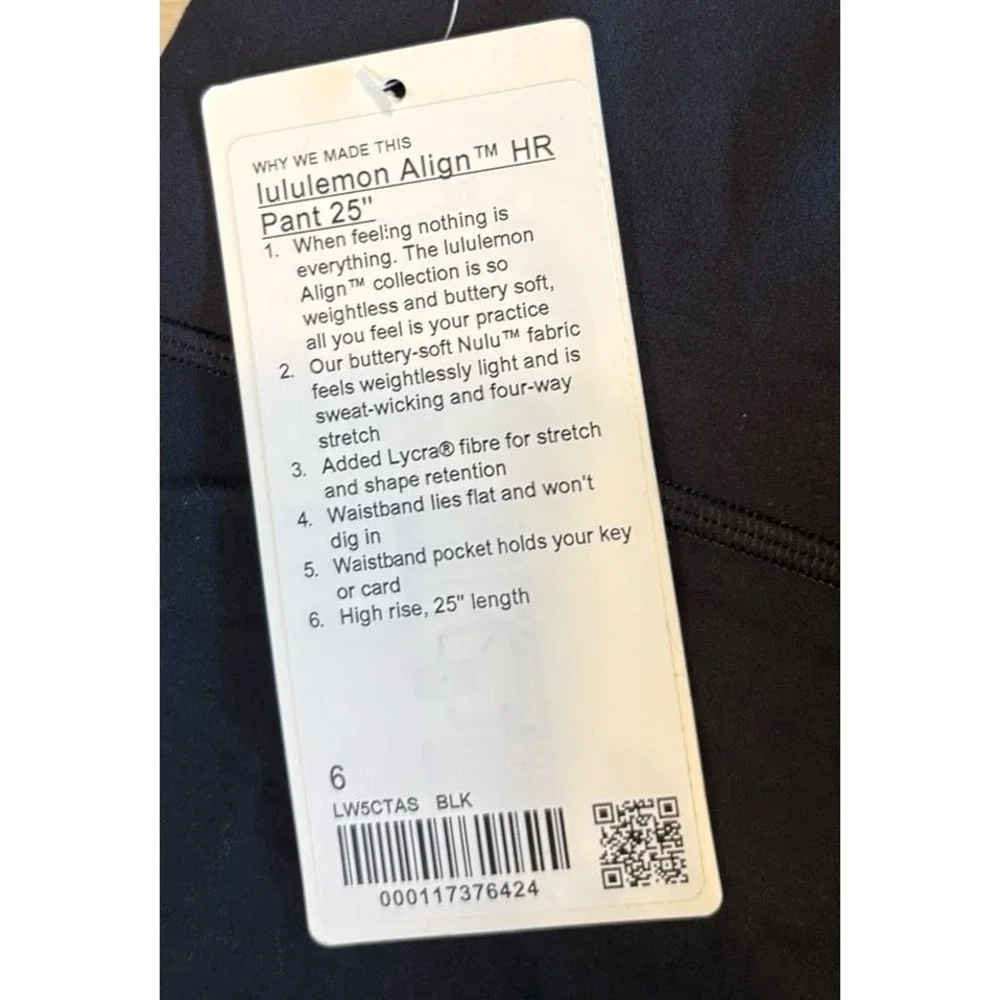 Women's size 6 Lululemon Align HR (high-rise) 25